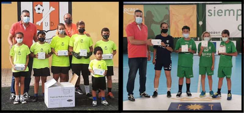 Imagen de la visita a los campus de la UD Las Huesas y el BM Remudas